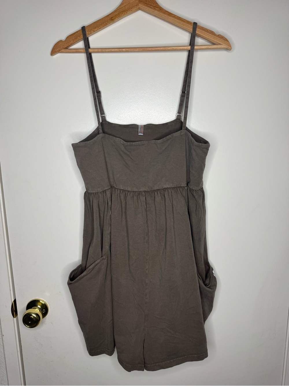 Free People Hot Shot Strappy Romper - Taupe Size L - Picture 3 of 7